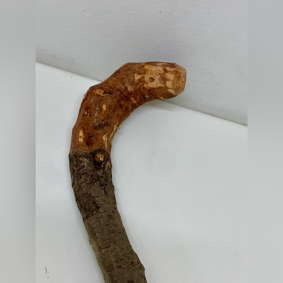 Vtg Raw Cherry Branch Wood Home Made Hand Crafted Walking Stick Cane - Picture 8 of 12